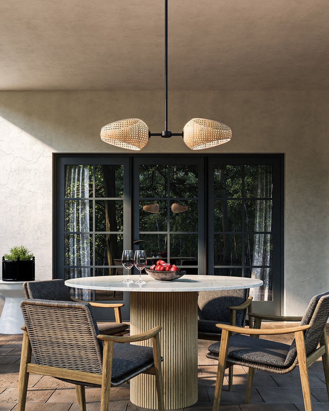 Kuzco Canada - PD20602-BK/OP - LED Pendant - Lanai - Black/Opal Glass