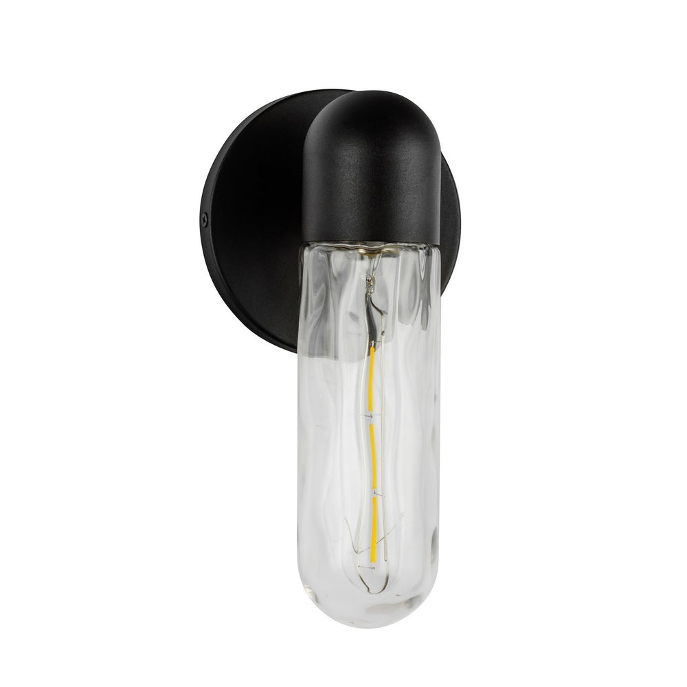 Kuzco Canada - EW73210-BK/WC - One Light Exterior Wall Mount - Lima - Black/Clear Water Glass