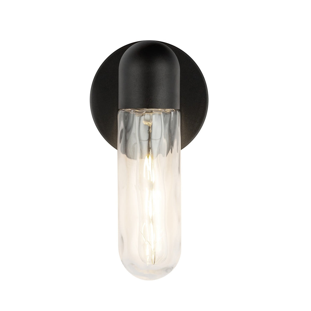 Kuzco Canada - EW73210-BK/WC - One Light Exterior Wall Mount - Lima - Black/Clear Water Glass
