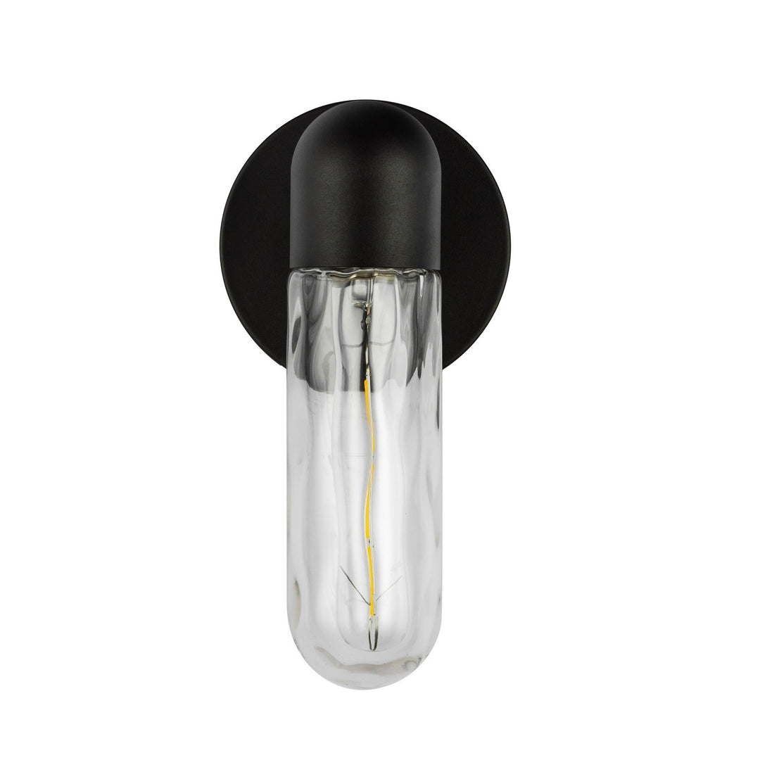 Kuzco Canada - EW73210-BK/WC - One Light Exterior Wall Mount - Lima - Black/Clear Water Glass