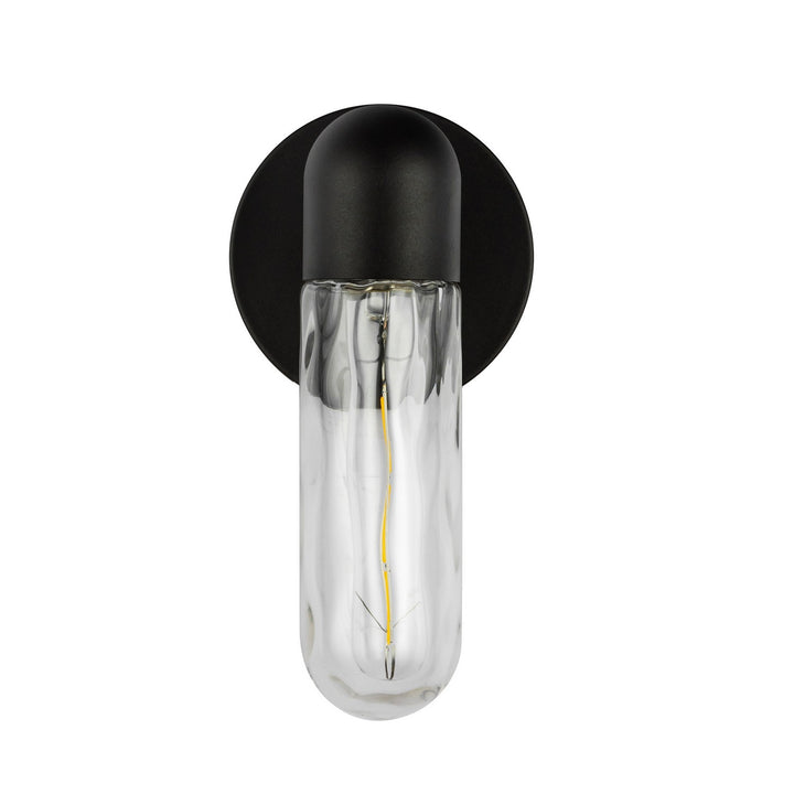 Kuzco Canada - EW73210-BK/WC - One Light Exterior Wall Mount - Lima - Black/Clear Water Glass