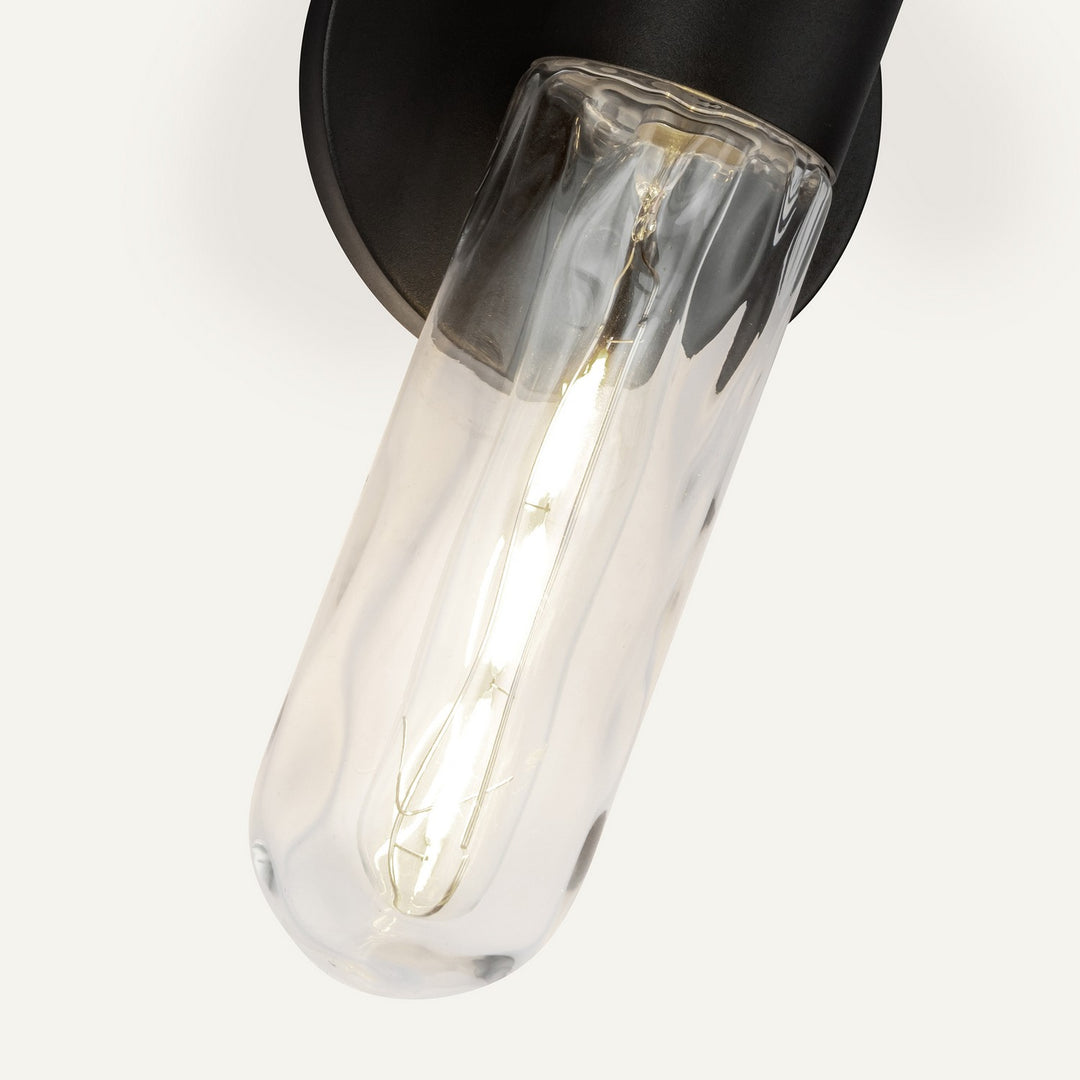 Kuzco Canada - EW73210-BK/WC - One Light Exterior Wall Mount - Lima - Black/Clear Water Glass