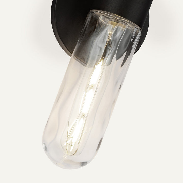 Kuzco Canada - EW73210-BK/WC - One Light Exterior Wall Mount - Lima - Black/Clear Water Glass