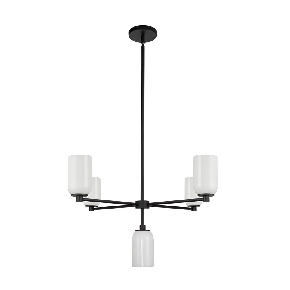 Kuzco Canada - CH57731-BK/GO - Five Light Chandelier - Nola - Black/Glossy Opal Glass