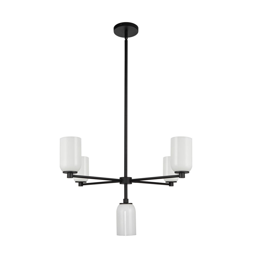 Kuzco Canada - CH57731-BK/GO - Five Light Chandelier - Nola - Black/Glossy Opal Glass