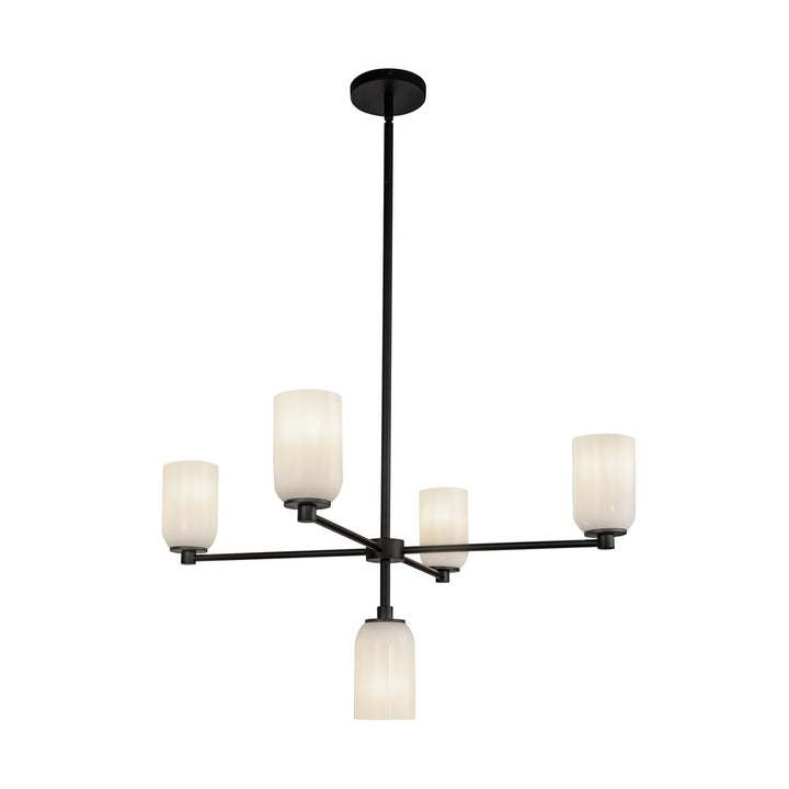 Kuzco Canada - CH57731-BK/GO - Five Light Chandelier - Nola - Black/Glossy Opal Glass