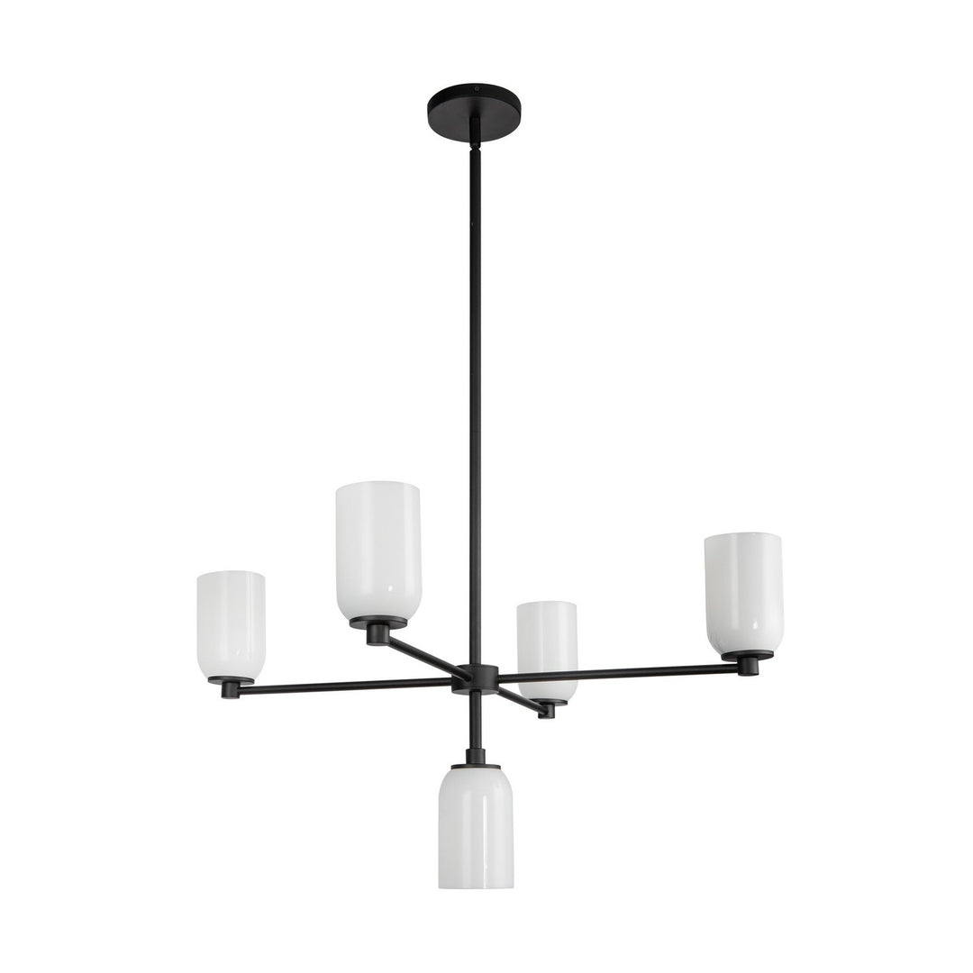 Kuzco Canada - CH57731-BK/GO - Five Light Chandelier - Nola - Black/Glossy Opal Glass