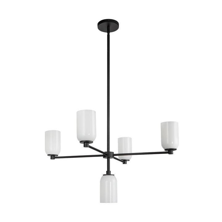 Kuzco Canada - CH57731-BK/GO - Five Light Chandelier - Nola - Black/Glossy Opal Glass