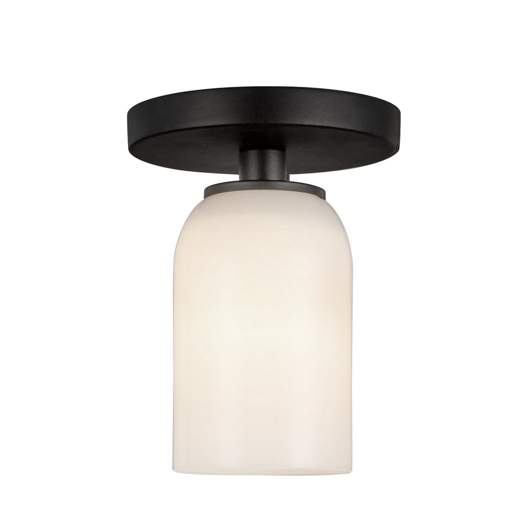 Kuzco Canada - SF57704-BK/GO - One Light Semi-Flush Mount - Nola - Black/Glossy Opal Glass