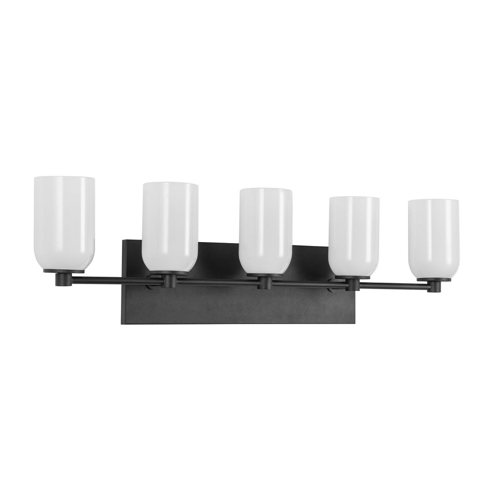 Kuzco Canada - VL57732-BK/GO - Five Light Vanity - Nola - Black/Glossy Opal Glass