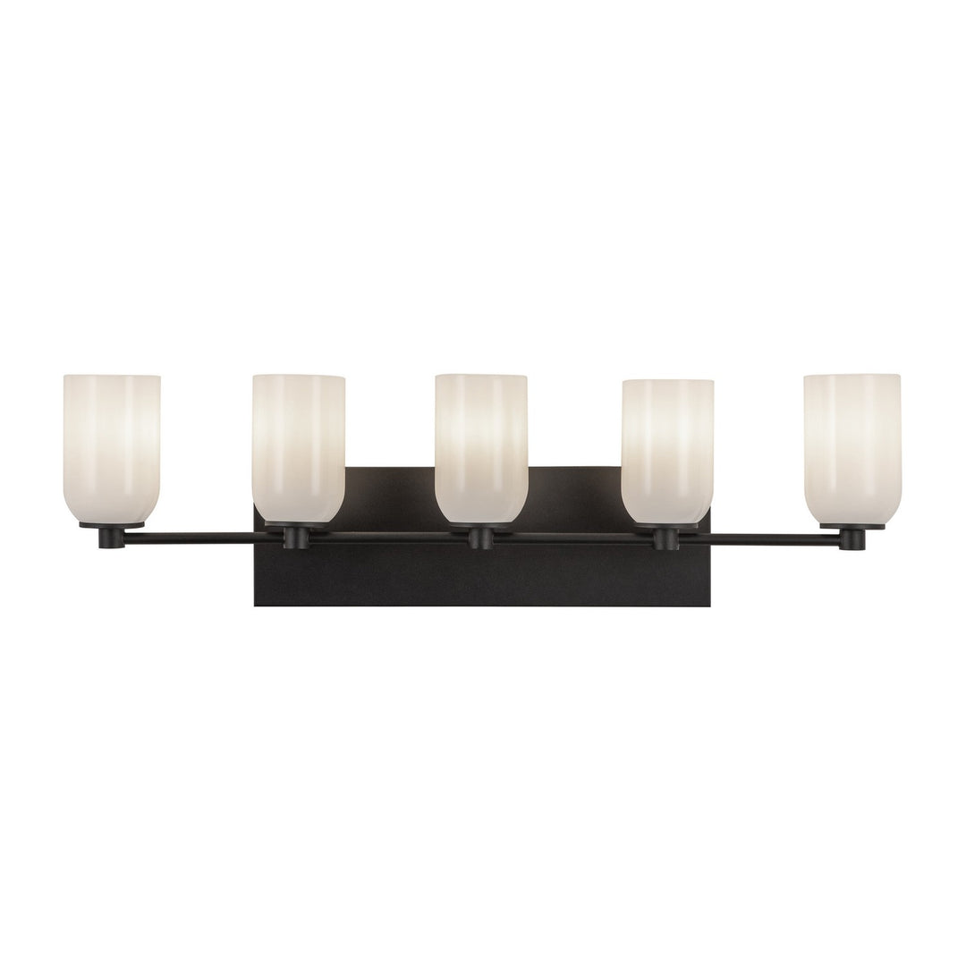 Kuzco Canada - VL57732-BK/GO - Five Light Vanity - Nola - Black/Glossy Opal Glass