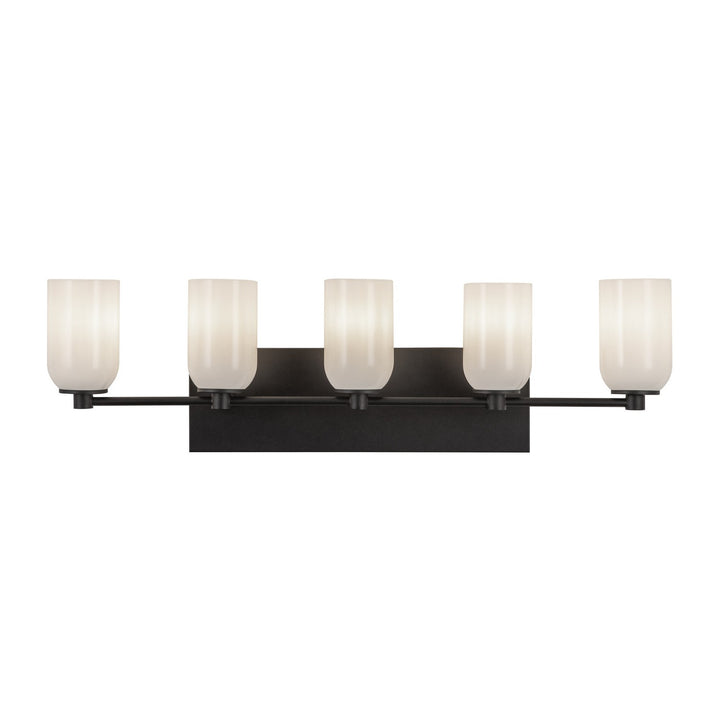 Kuzco Canada - VL57732-BK/GO - Five Light Vanity - Nola - Black/Glossy Opal Glass