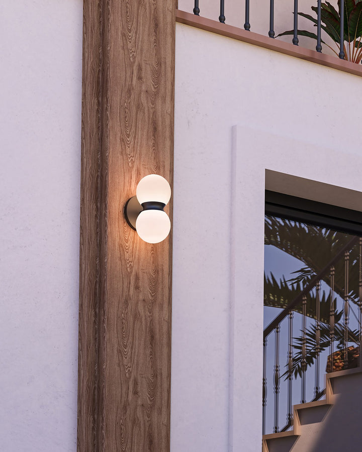 Kuzco Canada - EW77209-BK/OP - LED Exterior Wall Mount - Peri - Black/Opal Glass