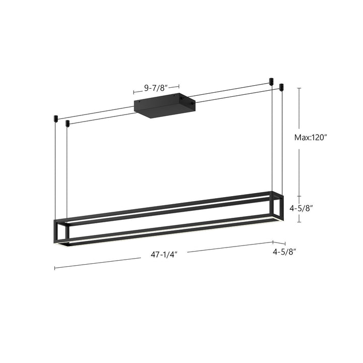 Kuzco Canada - LP45548-BK-UNV - LED Linear Pendant - Plaza - Black