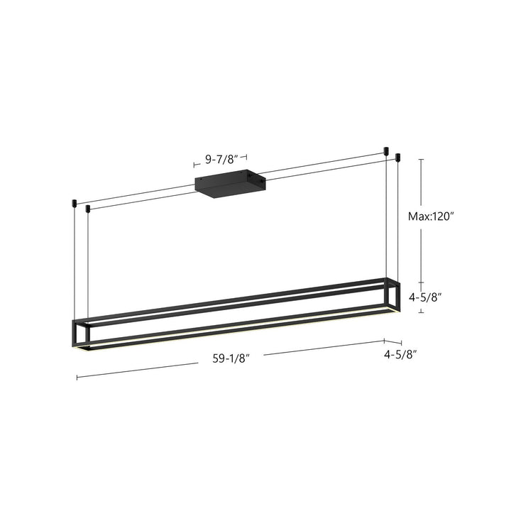 Kuzco Canada - LP45560-BK-UNV - LED Linear Pendant - Plaza - Black