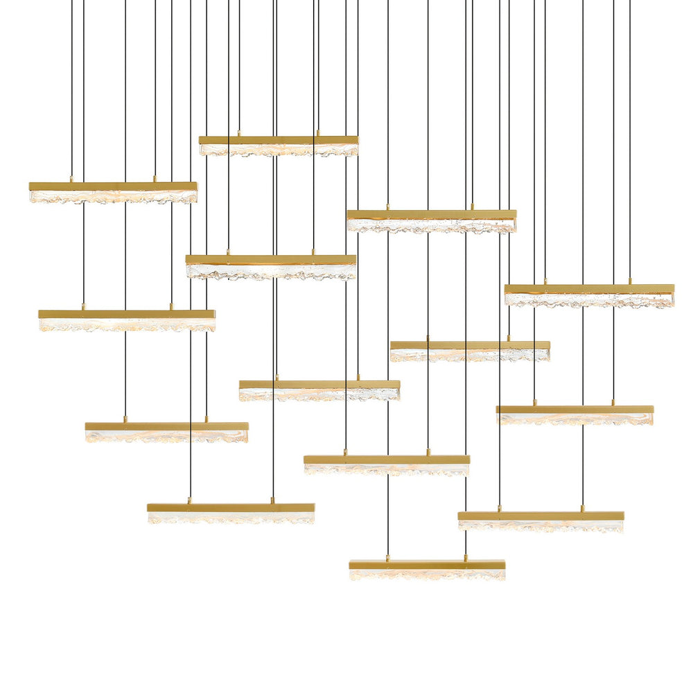CWI Lighting Canada - 1588P60-14-624 - LED Chandelier - Stagger - Brass