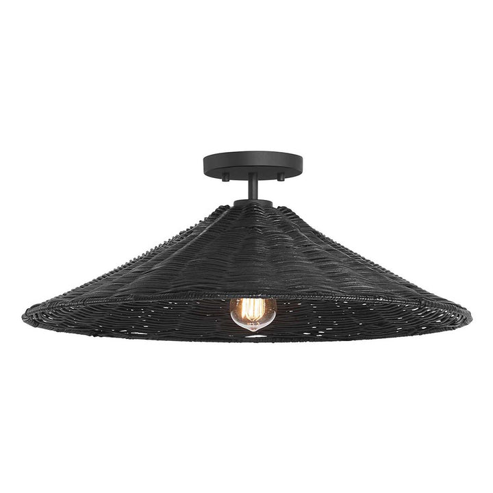 Meridian - M60074MBK - One Light Semi-Flush Mount - Matte Black
