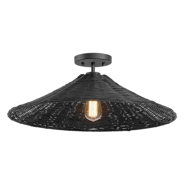 Meridian - M60074MBK - One Light Semi-Flush Mount - Matte Black