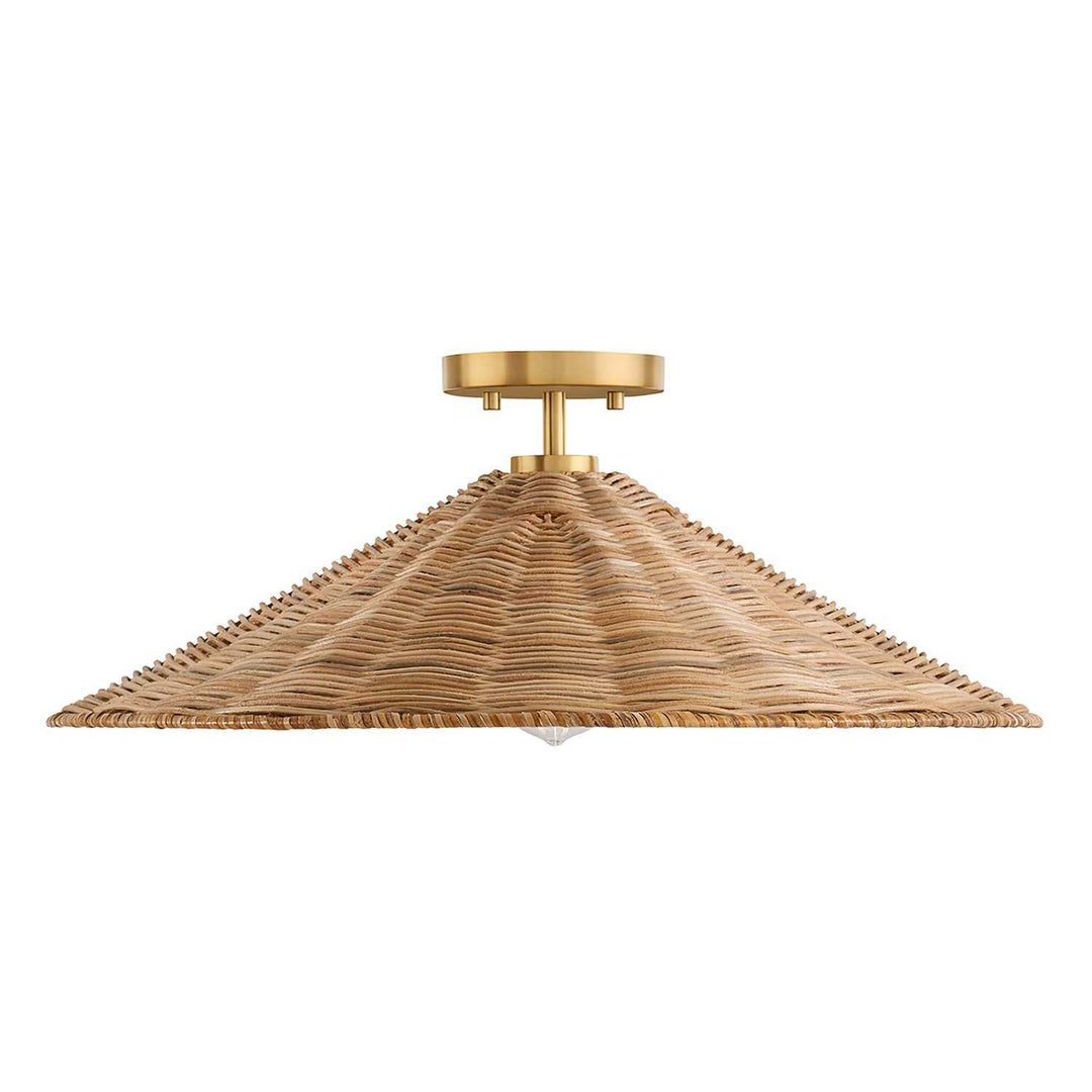 Meridian - M60074NB - One Light Semi-Flush Mount - Natural Brass