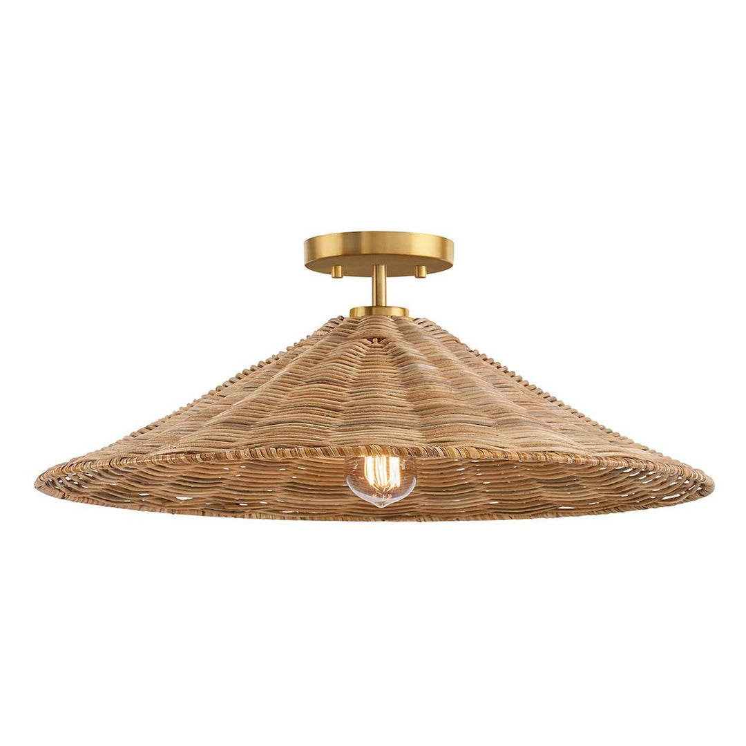 Meridian - M60074NB - One Light Semi-Flush Mount - Natural Brass