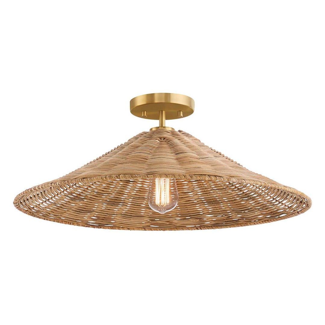 Meridian - M60074NB - One Light Semi-Flush Mount - Natural Brass