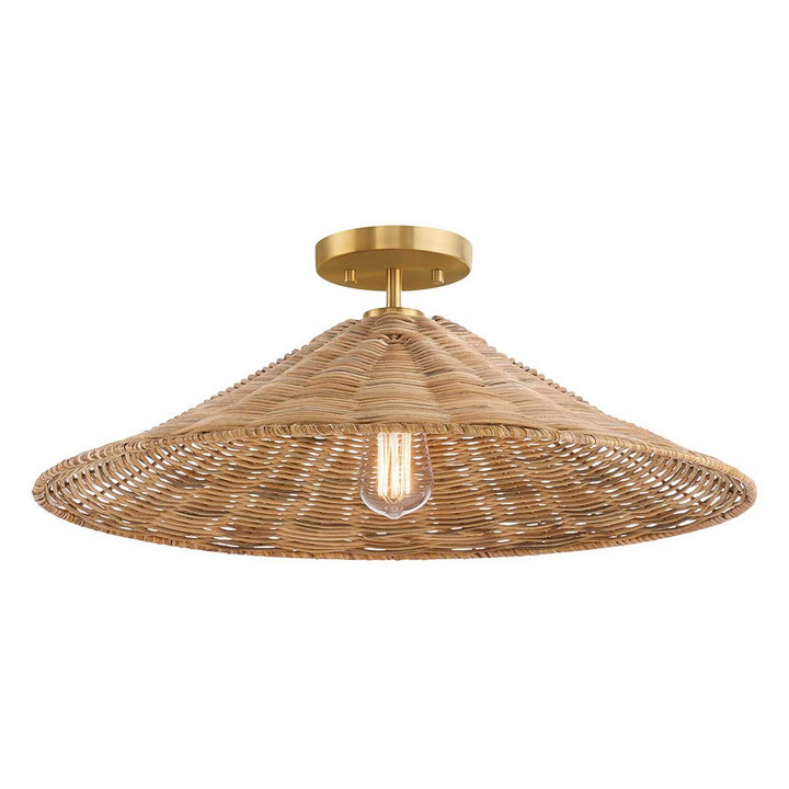 Meridian - M60074NB - One Light Semi-Flush Mount - Natural Brass