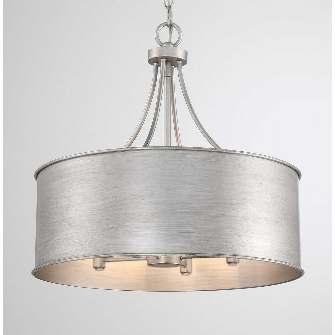 Meridian - M7040AS - Four Light Pendant - Antique Silver