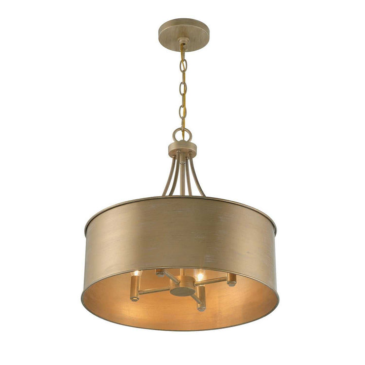 Meridian - M7040BG - Four Light Pendant - Brushed Gold