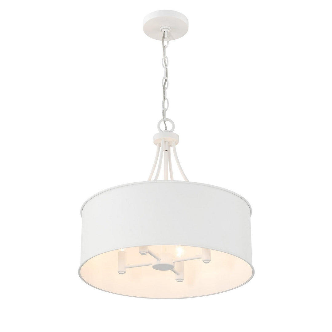 Meridian - M7040BQW - Four Light Pendant - Bisque White