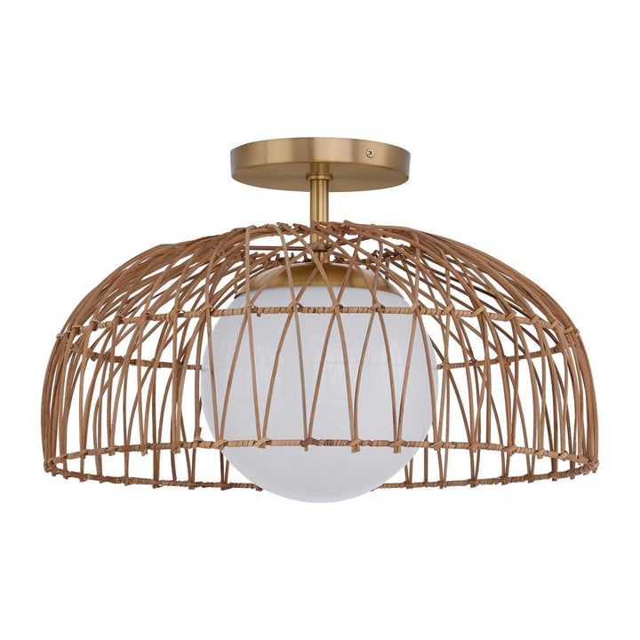 Meridian - M7043NB - One Light Convertible Pendant or Semi-Flush - Natural Brass