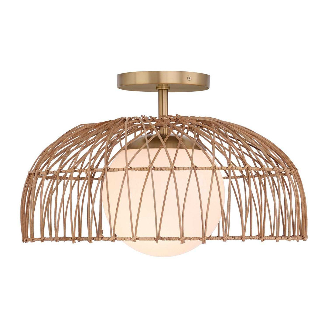 Meridian - M7043NB - One Light Convertible Pendant or Semi-Flush - Natural Brass