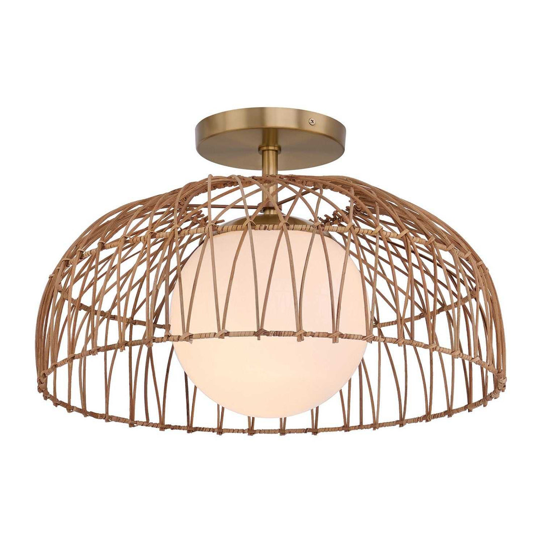 Meridian - M7043NB - One Light Convertible Pendant or Semi-Flush - Natural Brass