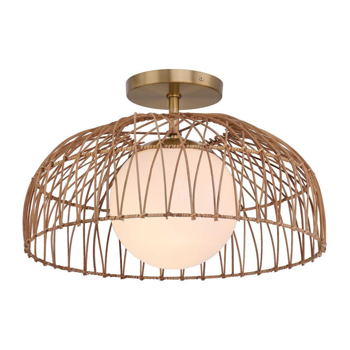 Meridian - M7043NB - One Light Convertible Pendant or Semi-Flush - Natural Brass