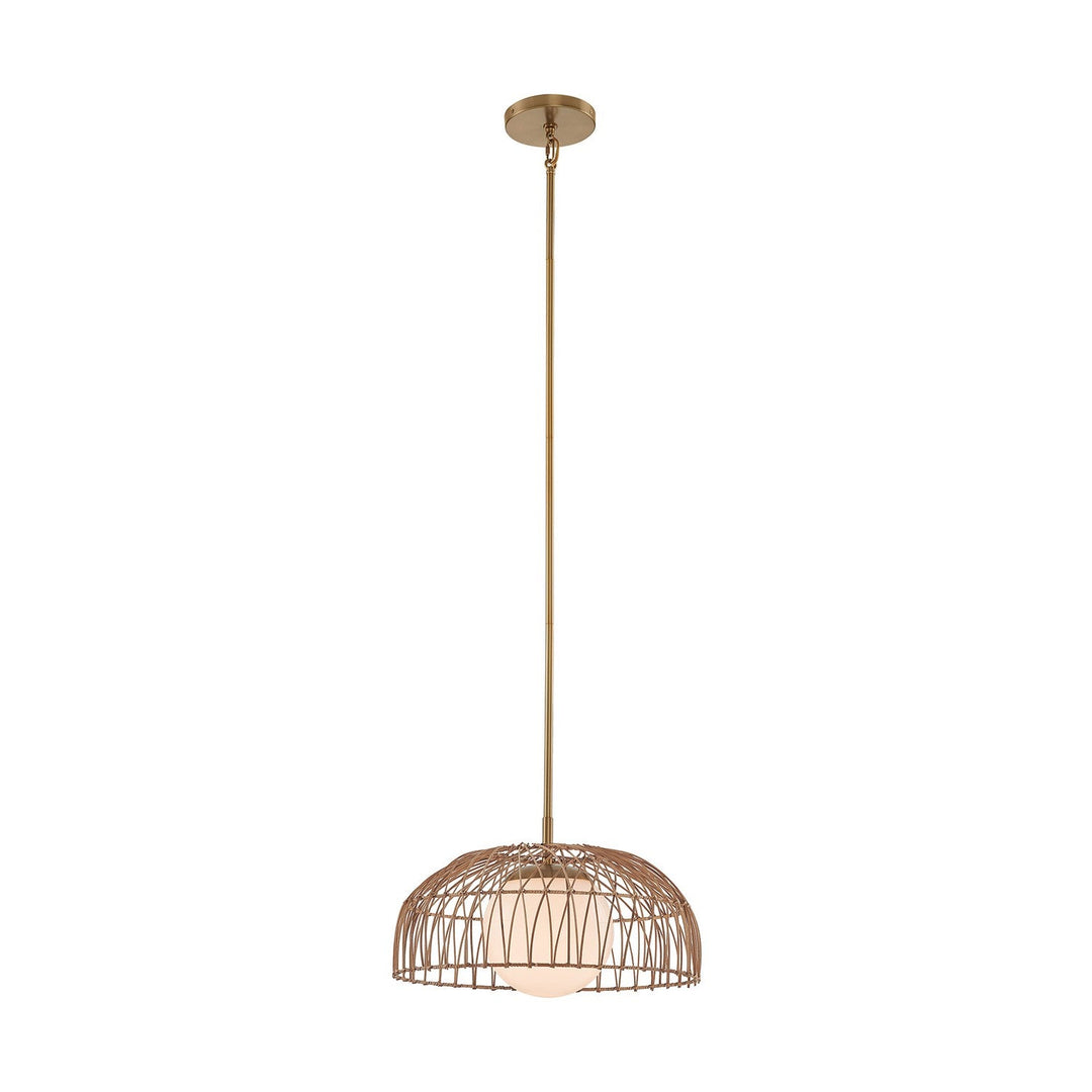 Meridian - M7043NB - One Light Convertible Pendant or Semi-Flush - Natural Brass