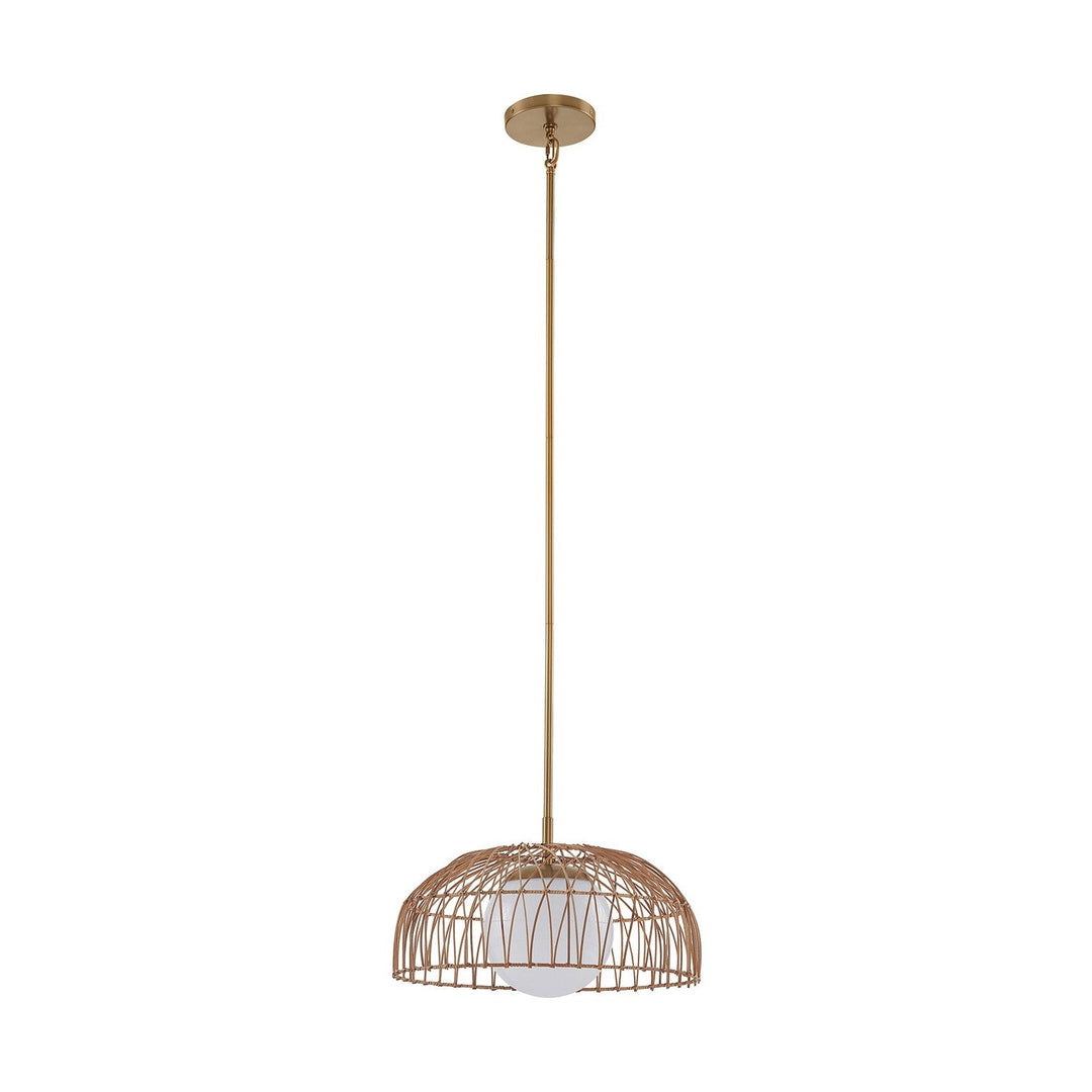 Meridian - M7043NB - One Light Convertible Pendant or Semi-Flush - Natural Brass