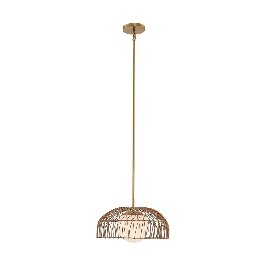 Meridian - M7043NB - One Light Convertible Pendant or Semi-Flush - Natural Brass