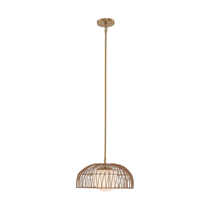 Meridian - M7043NB - One Light Convertible Pendant or Semi-Flush - Natural Brass