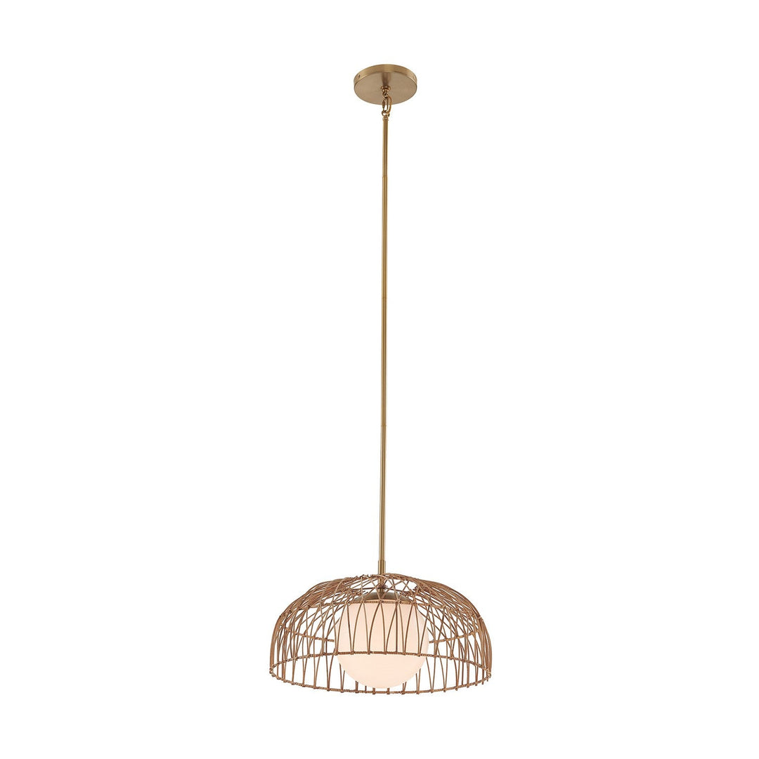 Meridian - M7043NB - One Light Convertible Pendant or Semi-Flush - Natural Brass