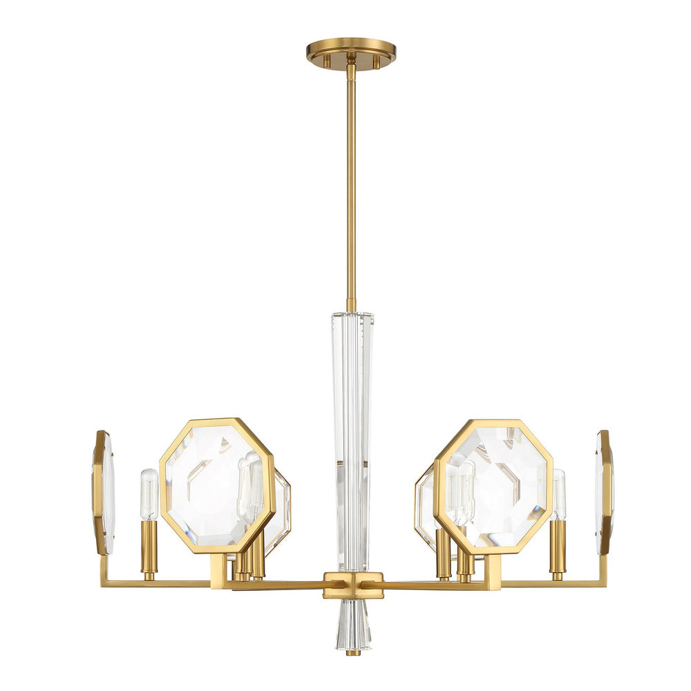 Savoy House - 1-2216-6-322 - Six Light Chandelier - Leighton - Warm Brass