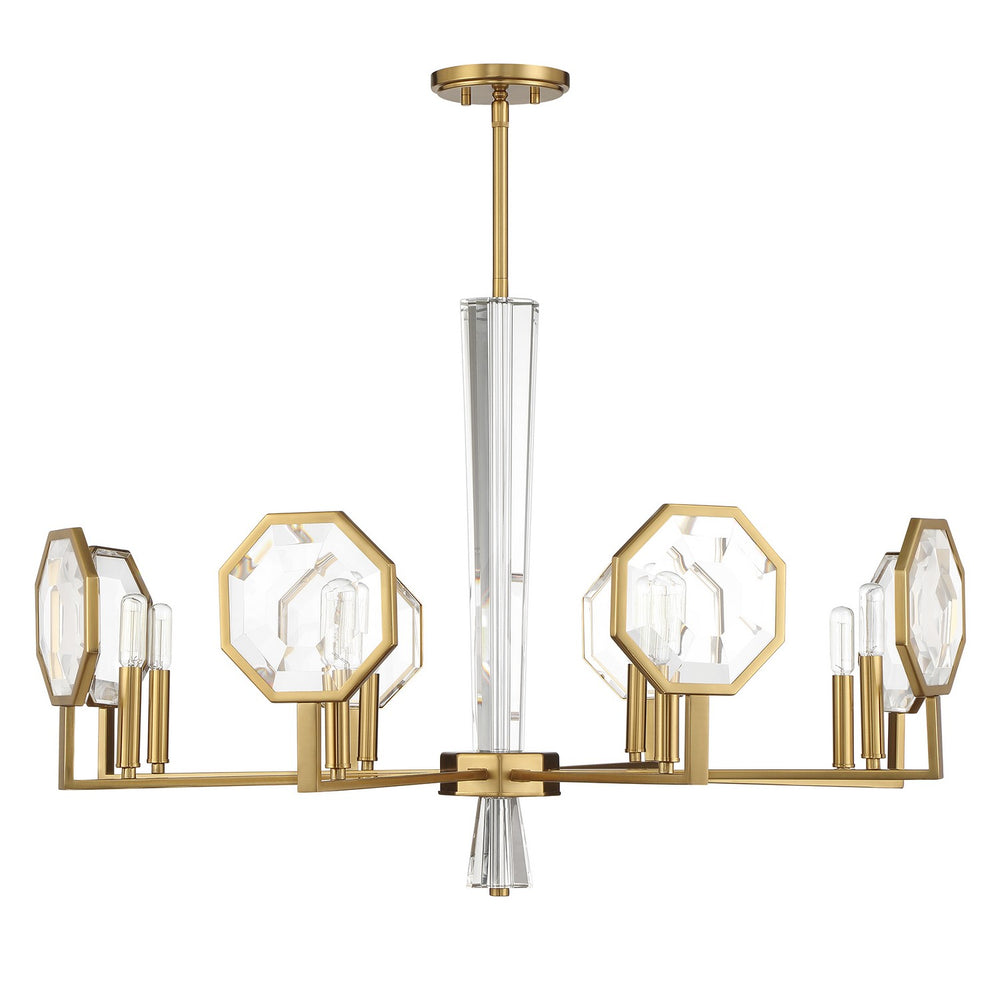 Savoy House - 1-2218-8-322 - Eight Light Chandelier - Leighton - Warm Brass