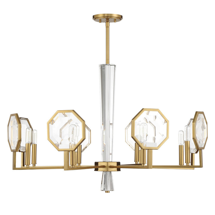 Savoy House - 1-2218-8-322 - Eight Light Chandelier - Leighton - Warm Brass