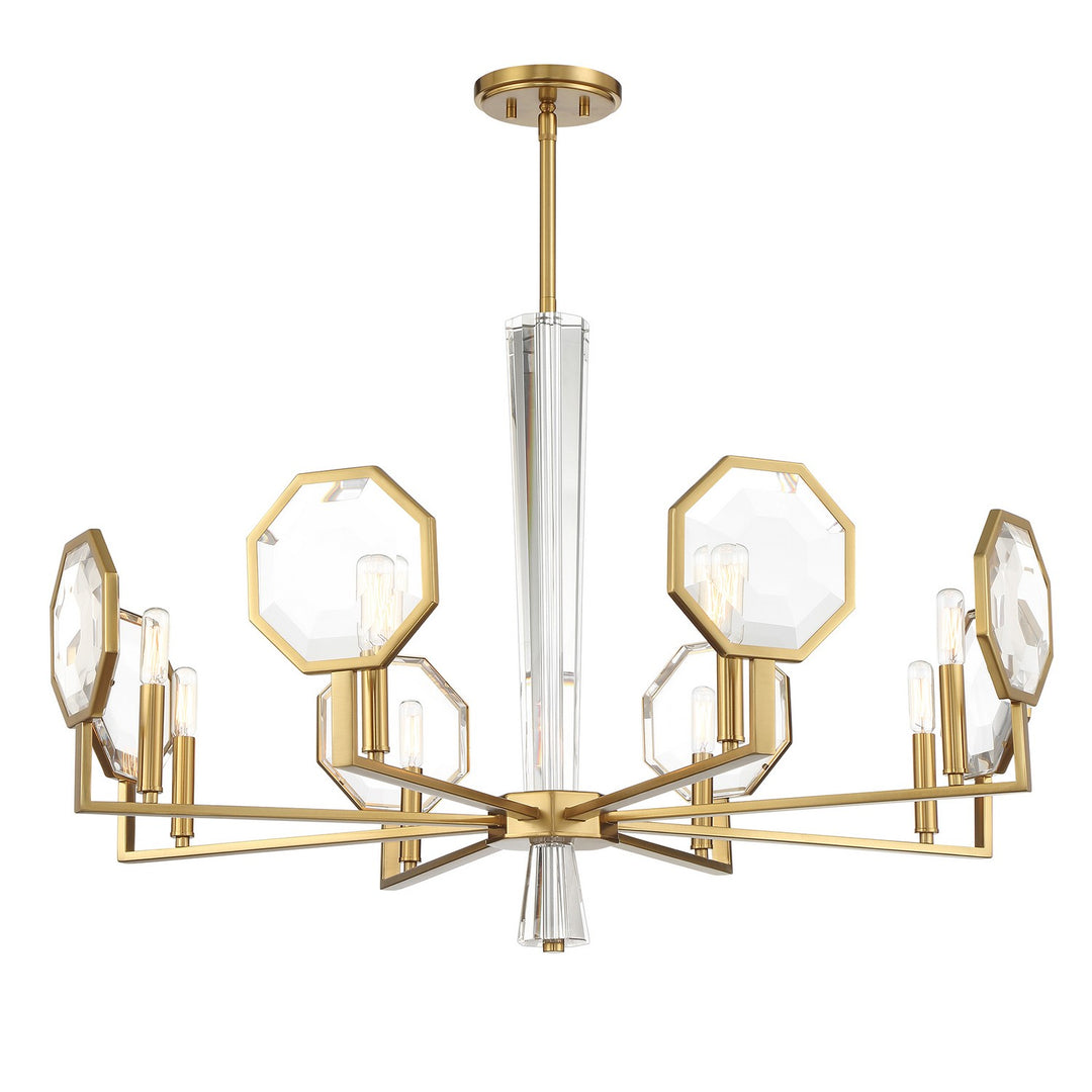 Savoy House - 1-2218-8-322 - Eight Light Chandelier - Leighton - Warm Brass