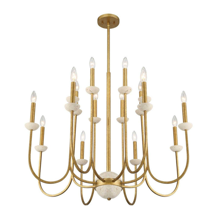 Oakhurst 16 Light Chandelier in Antique Gold Savoy House
