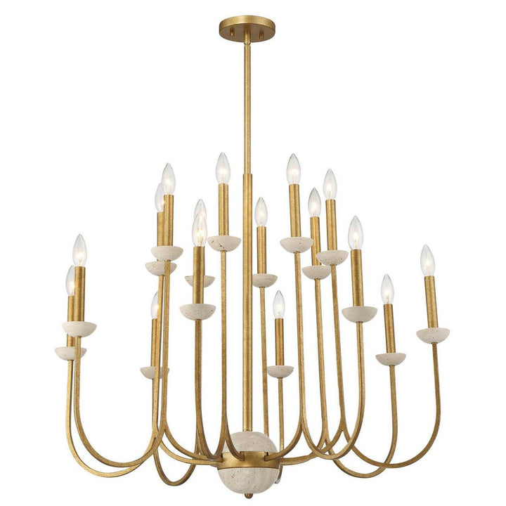 Oakhurst 16 Light Chandelier in Antique Gold Savoy House