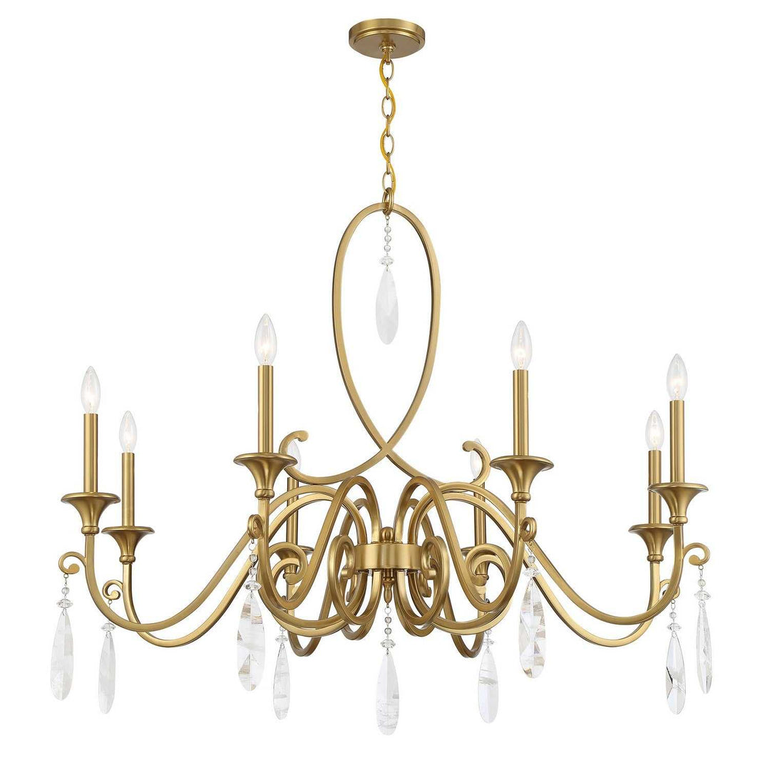 Fairchild Eight Light Chandelier in Warm Brass Savoy House