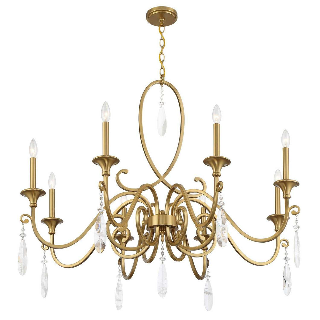 Fairchild Eight Light Chandelier in Warm Brass Savoy House