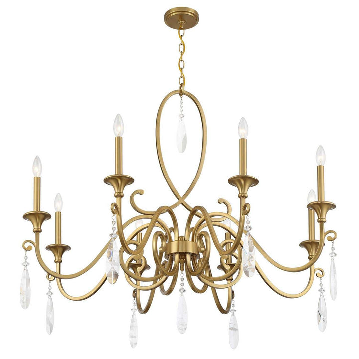 Fairchild Eight Light Chandelier in Warm Brass Savoy House