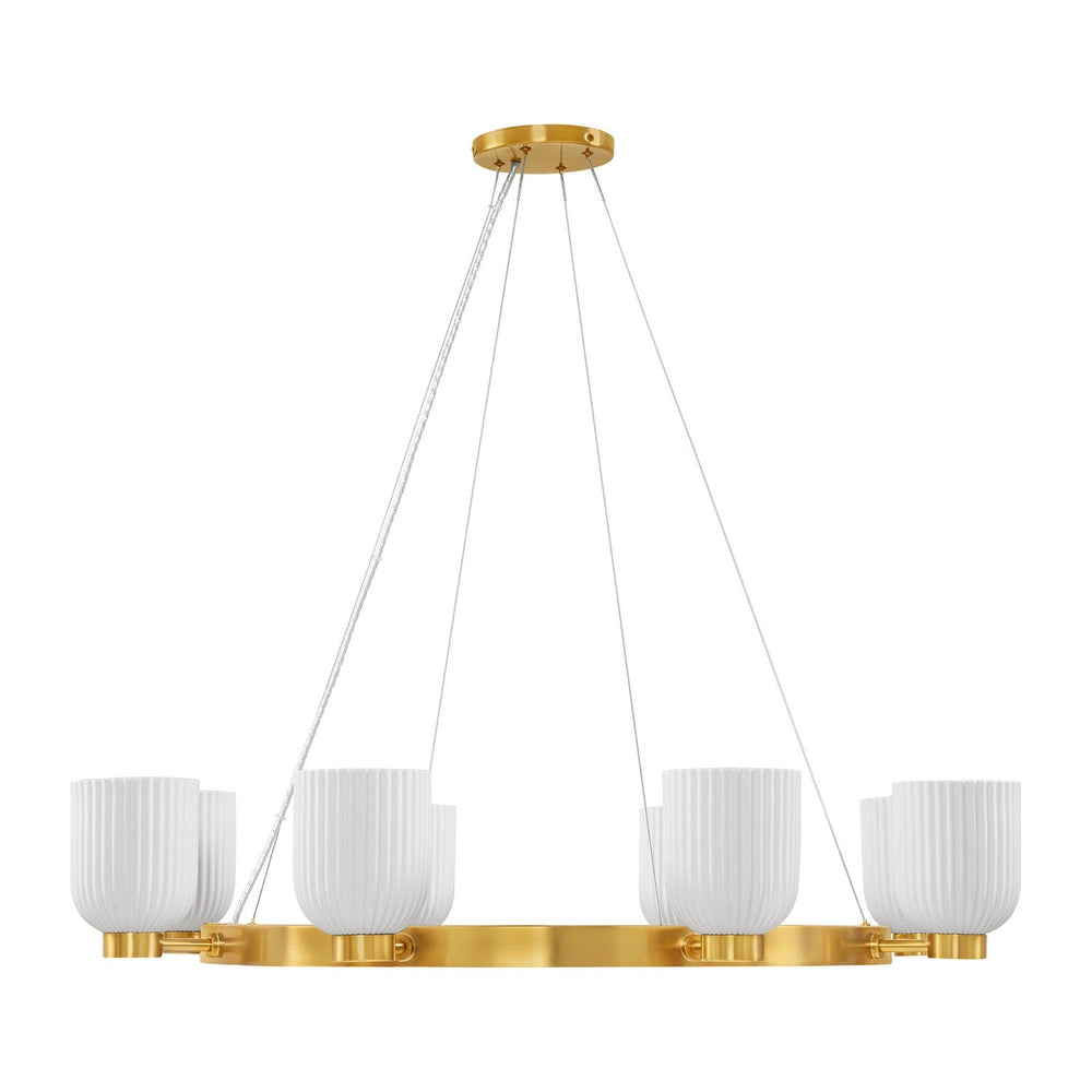 Isla Blanca Eight Light Chandelier in Warm Brass Savoy House