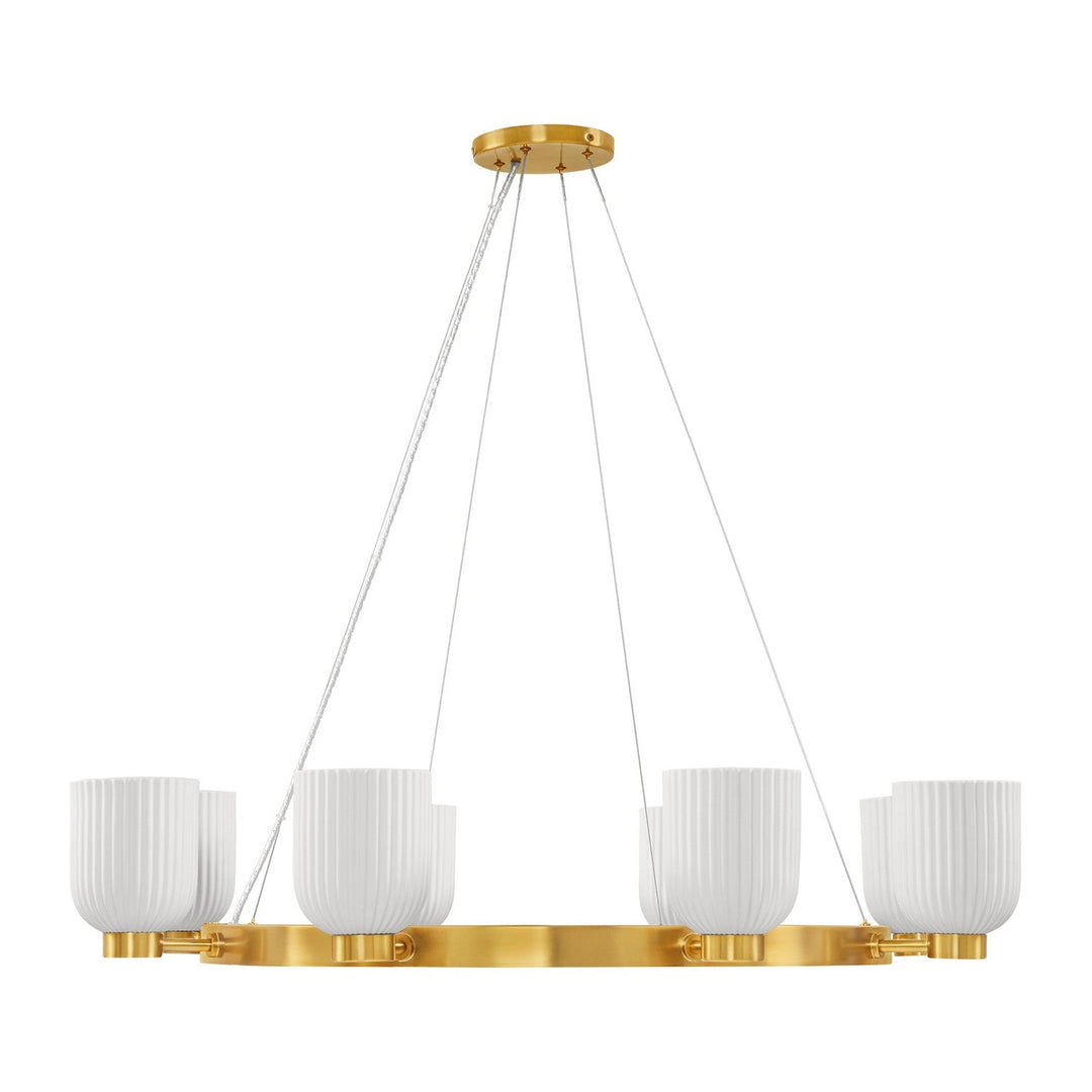 Isla Blanca Eight Light Chandelier in Warm Brass Savoy House