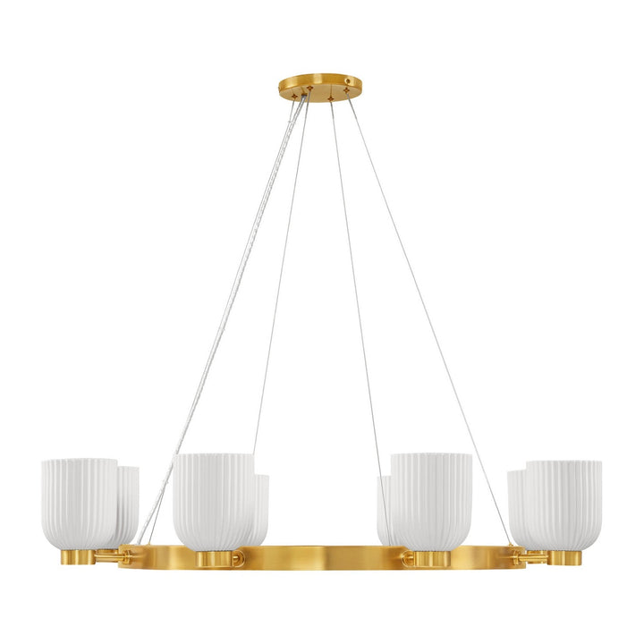Isla Blanca Eight Light Chandelier in Warm Brass Savoy House